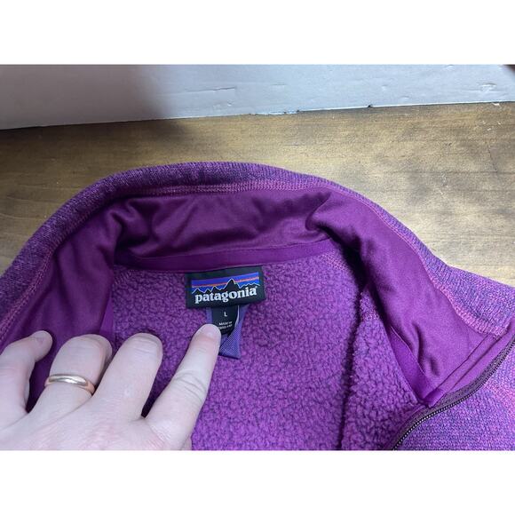 Patagonia Better Sweater Full Zip Women Large Ikat Purple Fleece Jacket - Picture 8 of 10